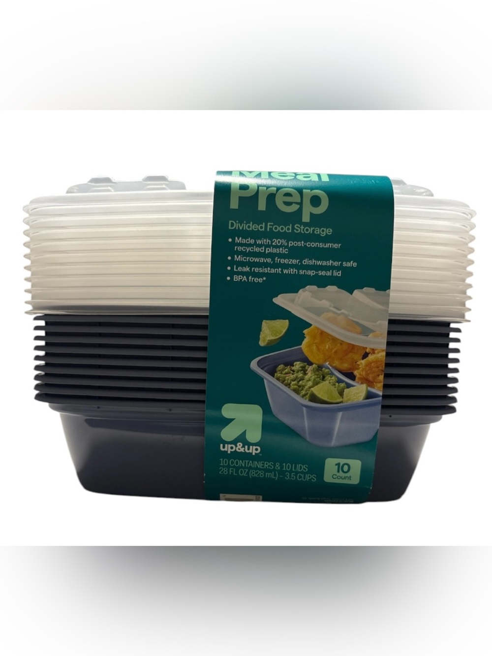 Meal Prep Divided Food Storage Containers - (10 Count)